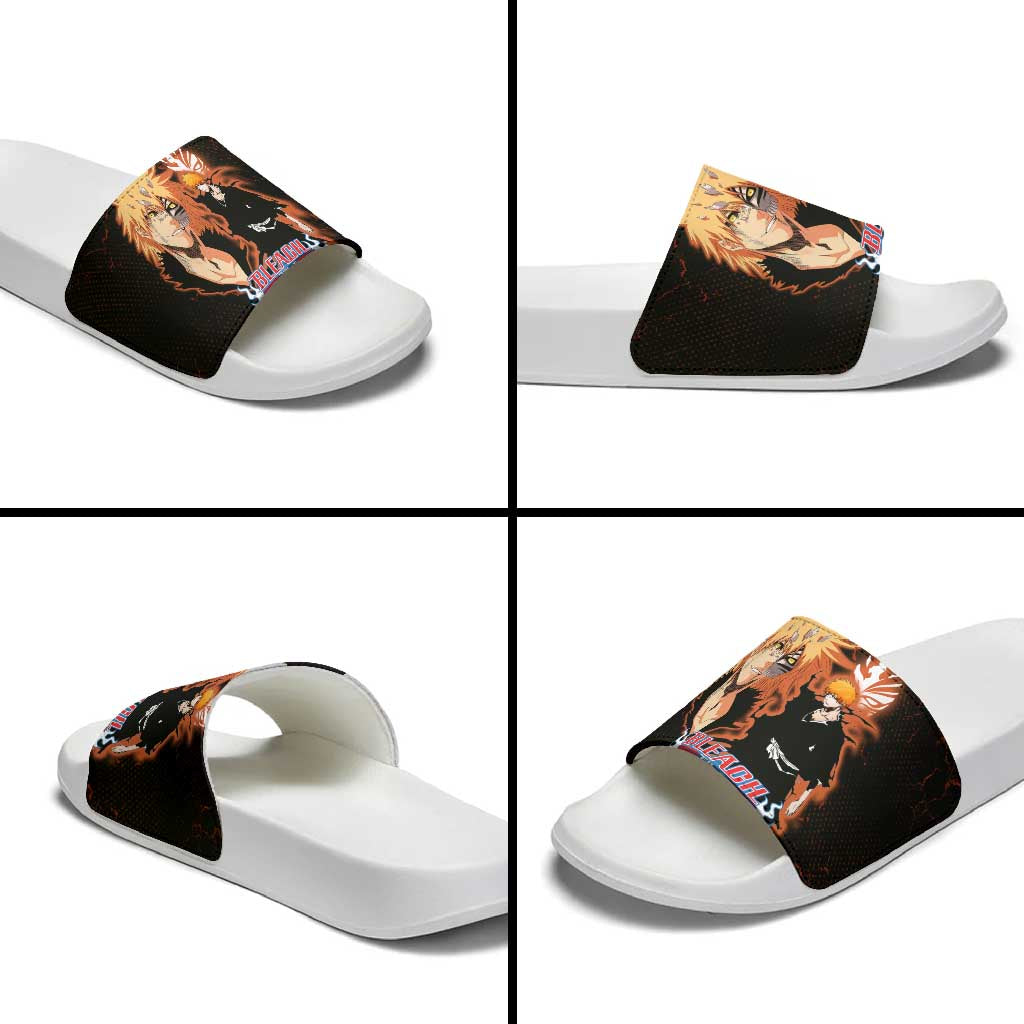 Ichigo Kurosaki Bleach Slide Sandals Fiery Anime Grunge Aesthetic