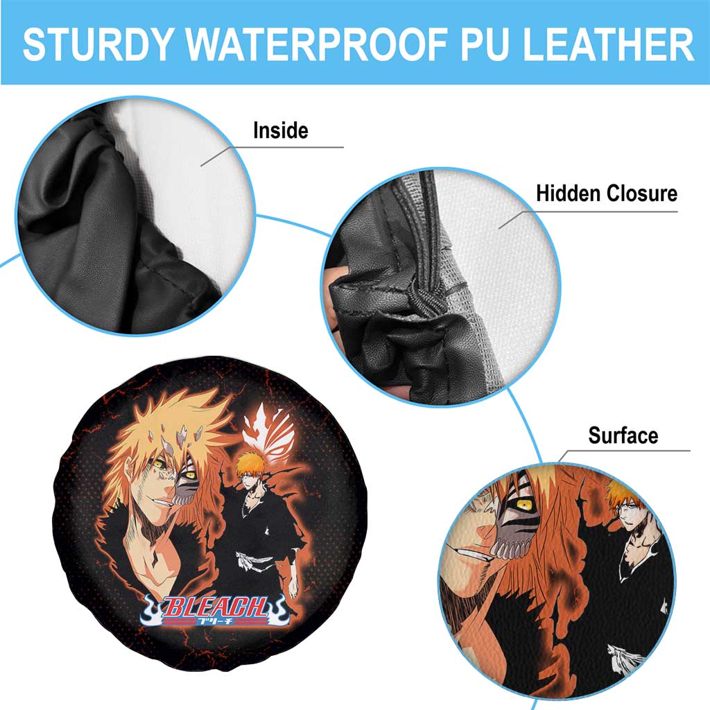 Ichigo Kurosaki Bleach Spare Tire Cover Fiery Anime Grunge Aesthetic