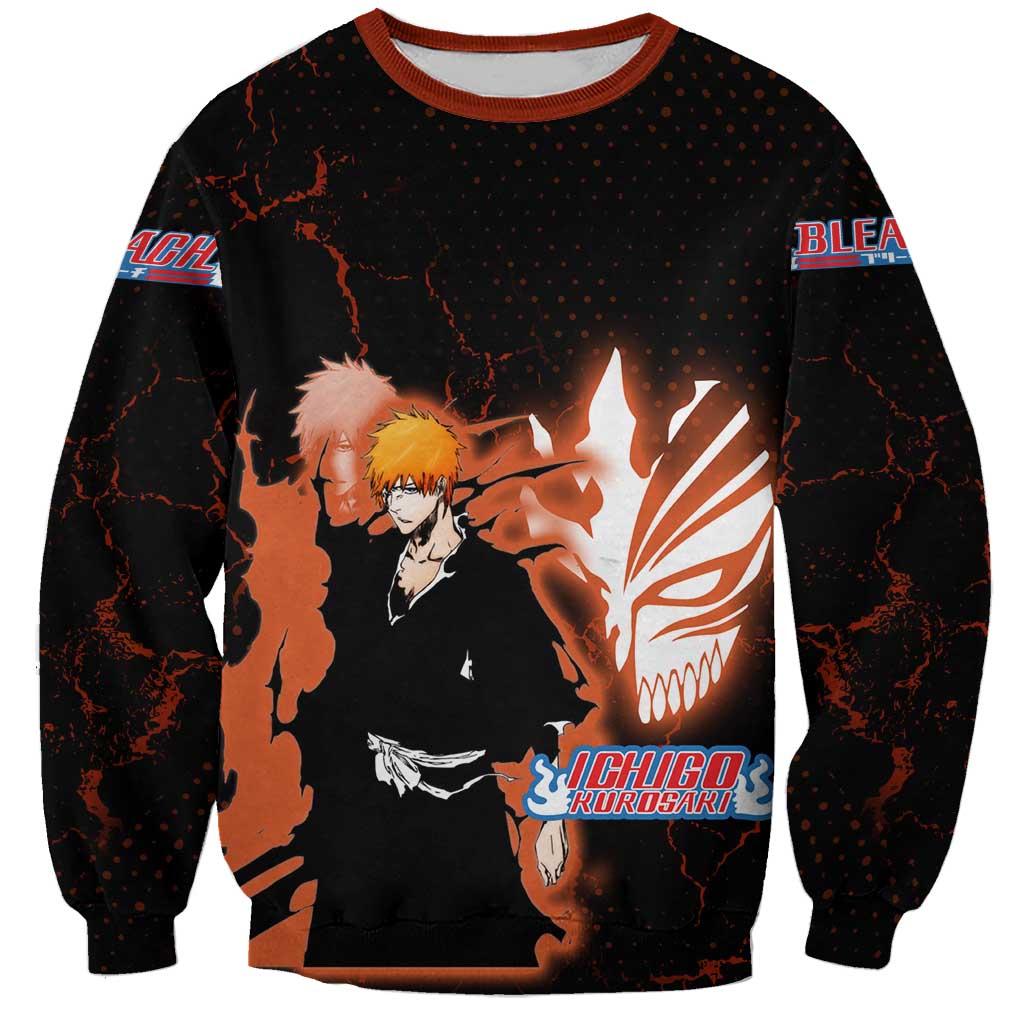 Ichigo Kurosaki Bleach Sweatshirt Fiery Anime Grunge Aesthetic