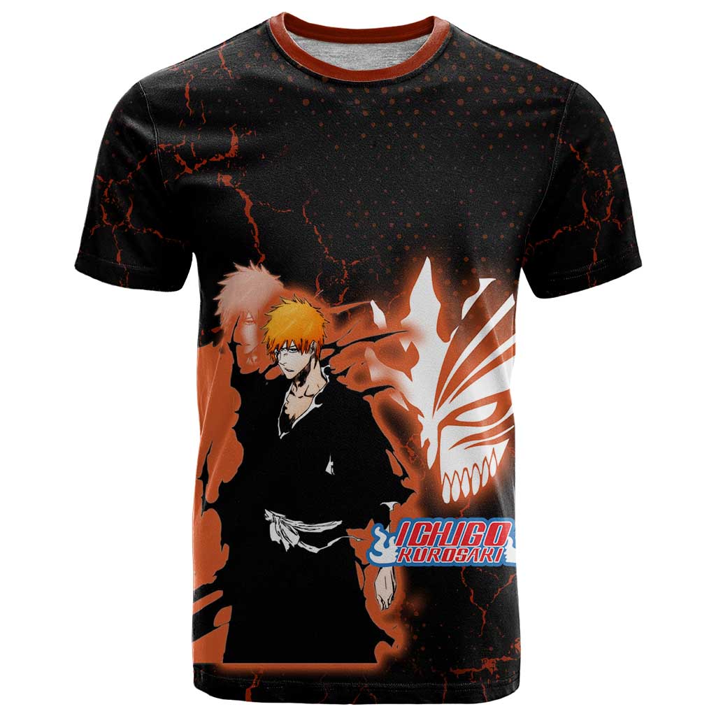 Ichigo Kurosaki Bleach T Shirt Fiery Anime Grunge Aesthetic