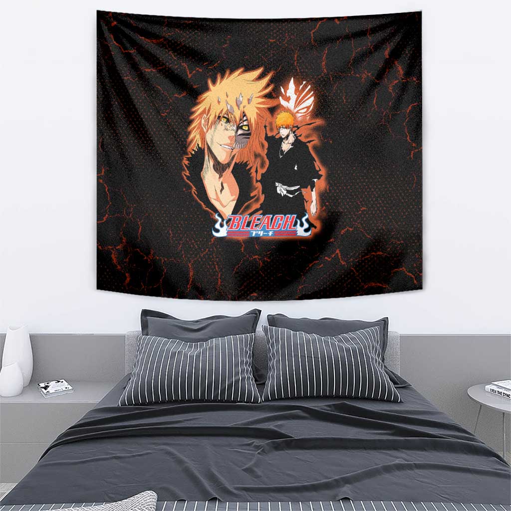 Ichigo Kurosaki Bleach Tapestry Fiery Anime Grunge Aesthetic