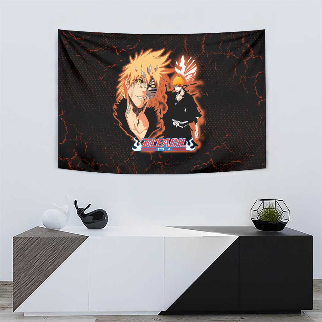 Ichigo Kurosaki Bleach Tapestry Fiery Anime Grunge Aesthetic