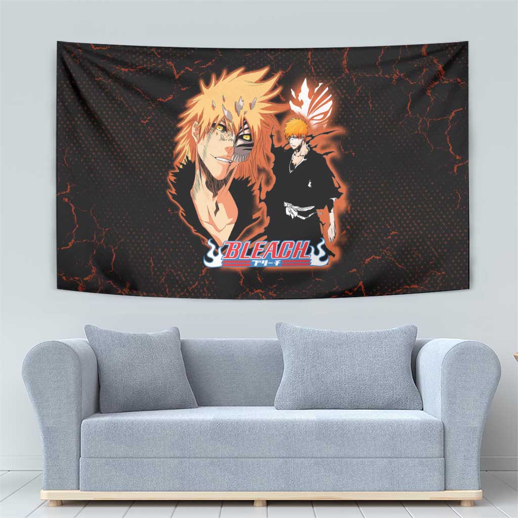 Ichigo Kurosaki Bleach Tapestry Fiery Anime Grunge Aesthetic