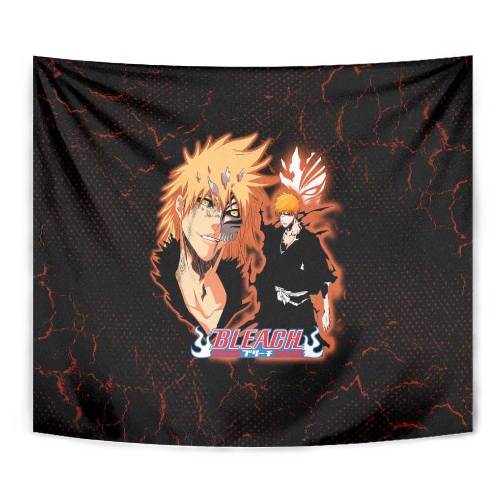 Ichigo Kurosaki Bleach Tapestry Fiery Anime Grunge Aesthetic