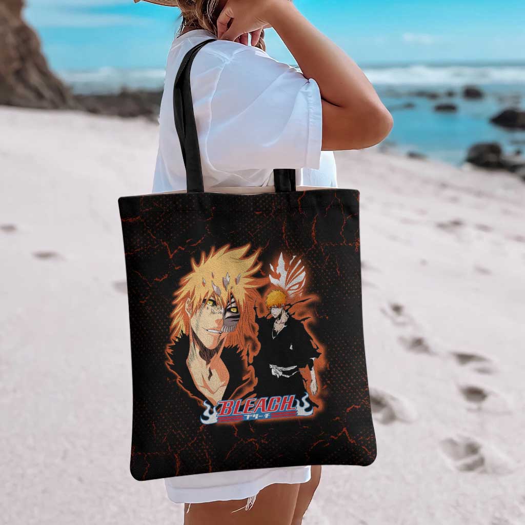 Ichigo Kurosaki Bleach Tote Bag Fiery Anime Grunge Aesthetic