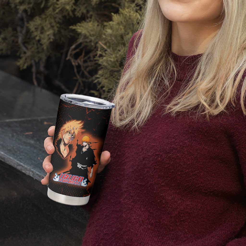 Ichigo Kurosaki Bleach Tumbler Cup Fiery Anime Grunge Aesthetic