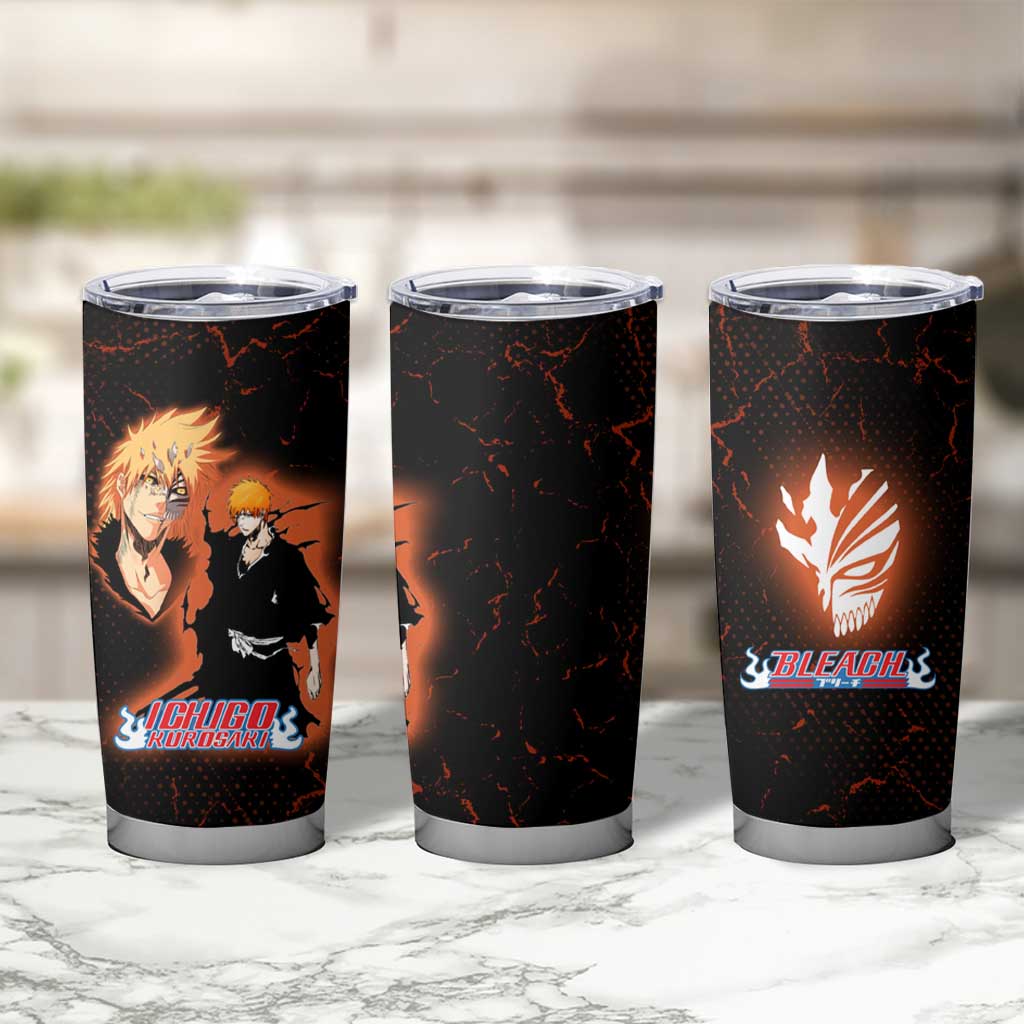 Ichigo Kurosaki Bleach Tumbler Cup Fiery Anime Grunge Aesthetic