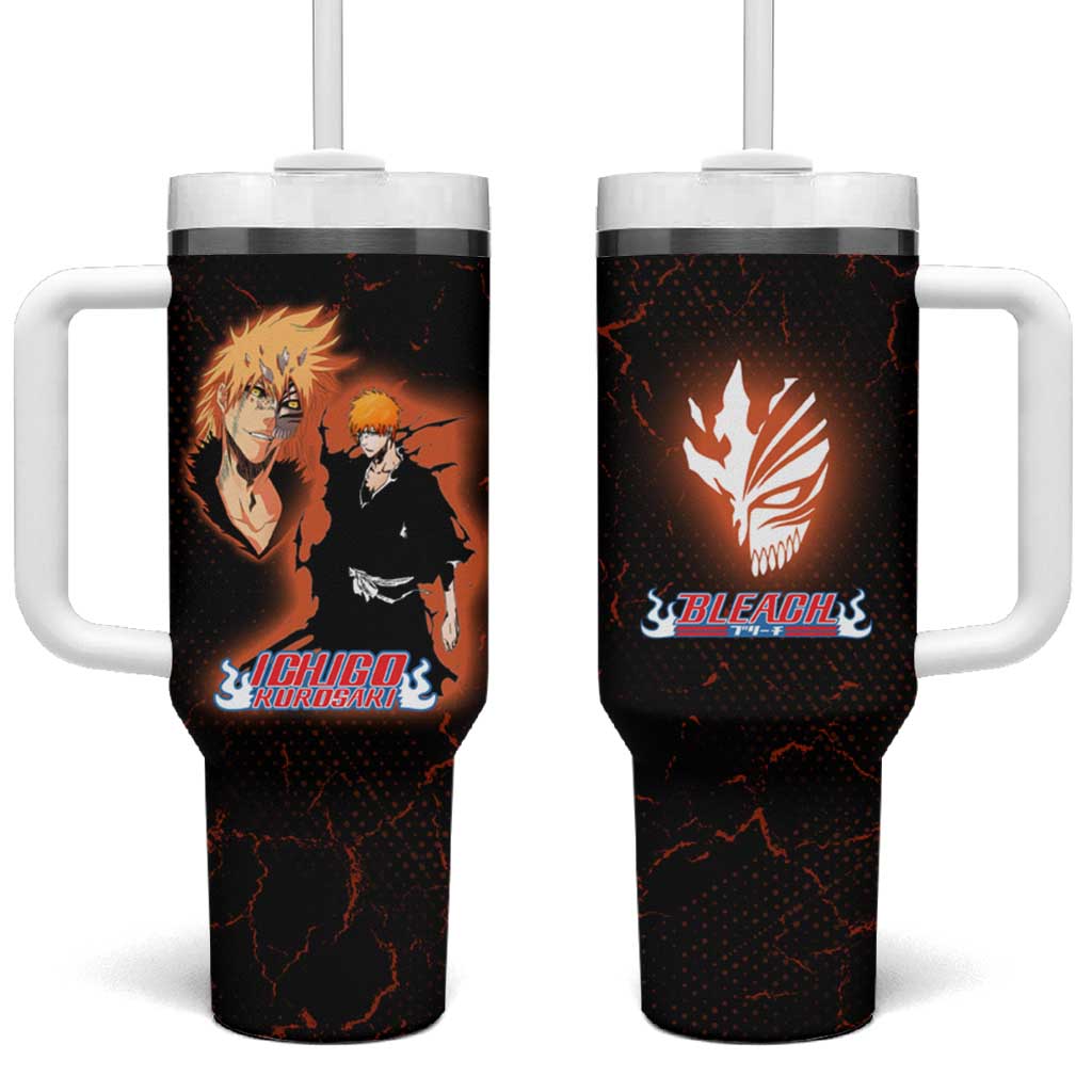 Ichigo Kurosaki Bleach Tumbler With Handle Fiery Anime Grunge Aesthetic