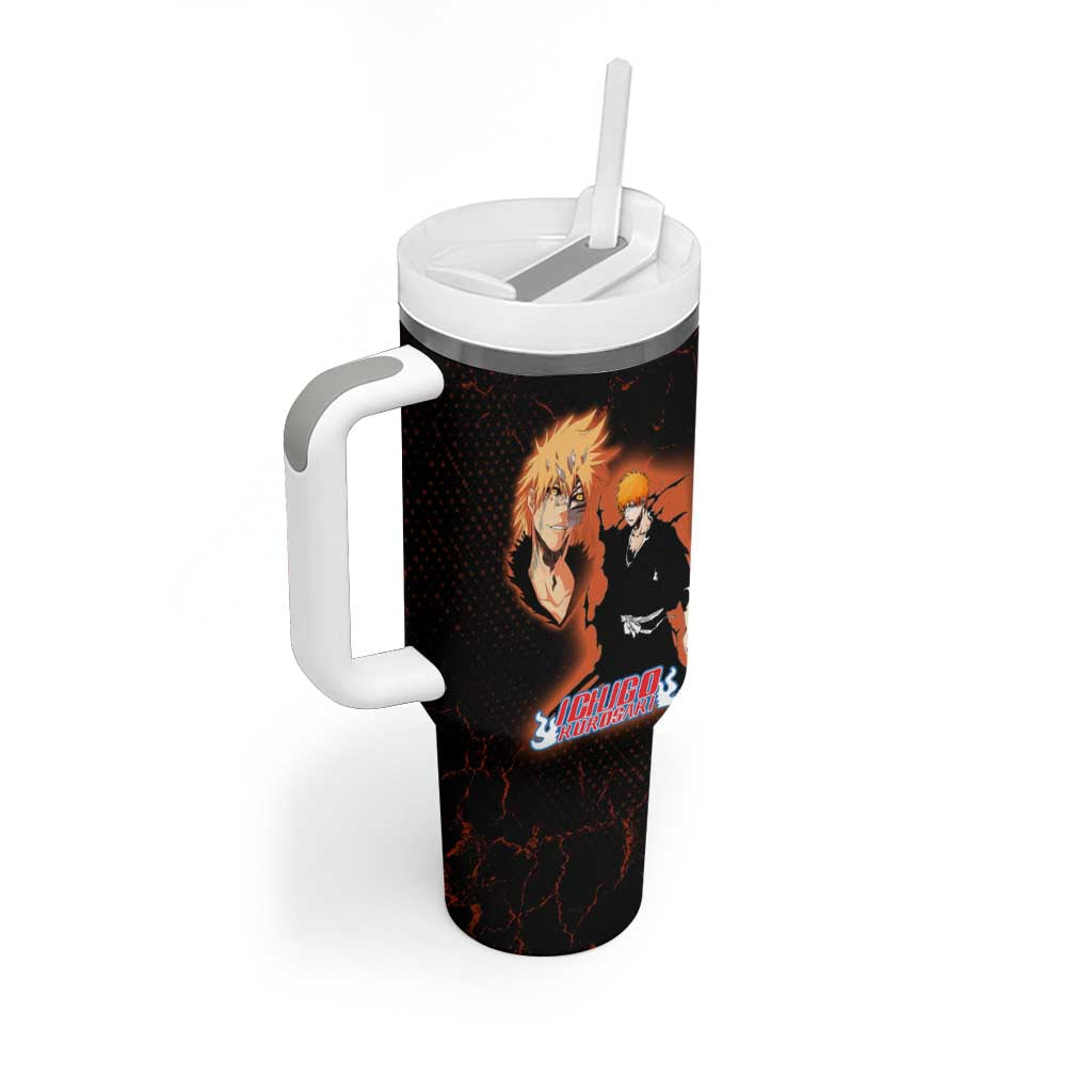 Ichigo Kurosaki Bleach Tumbler With Handle Fiery Anime Grunge Aesthetic