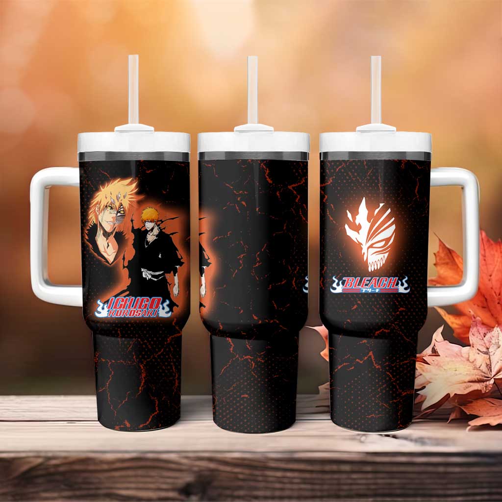 Ichigo Kurosaki Bleach Tumbler With Handle Fiery Anime Grunge Aesthetic