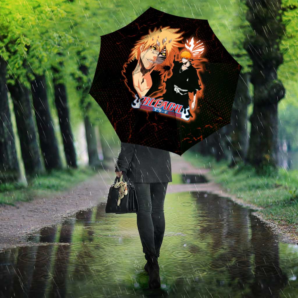 Ichigo Kurosaki Bleach Umbrella Fiery Anime Grunge Aesthetic