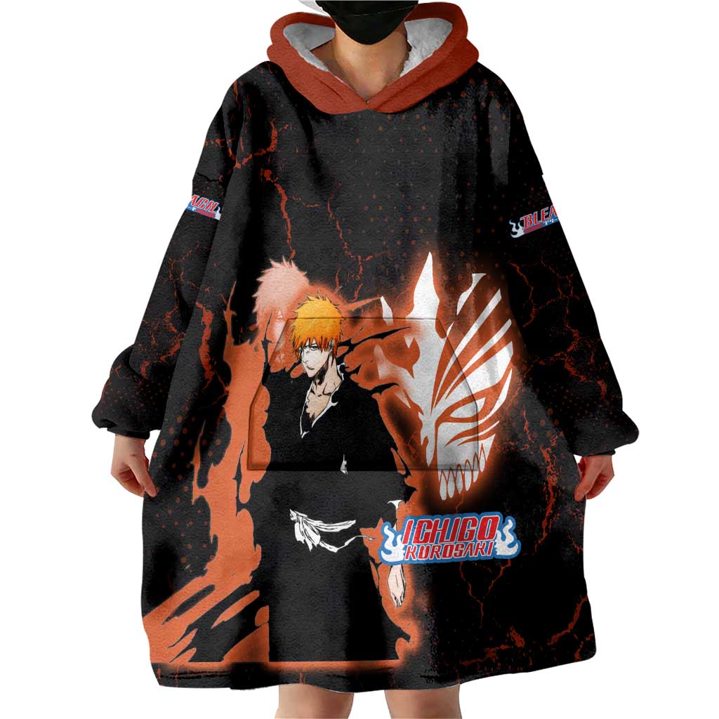 Ichigo Kurosaki Bleach Wearable Blanket Hoodie Fiery Anime Grunge Aesthetic