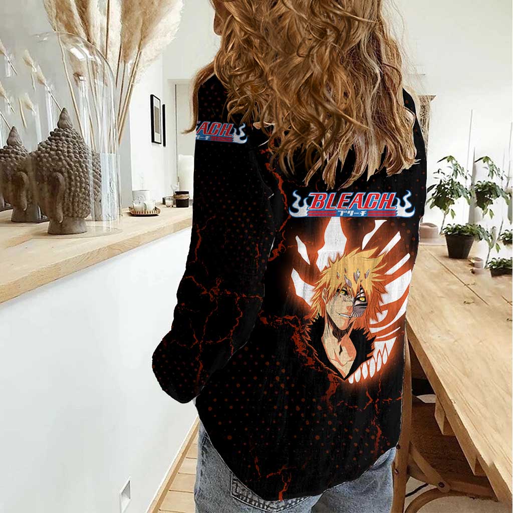 Ichigo Kurosaki Bleach Women Casual Shirt Fiery Anime Grunge Aesthetic