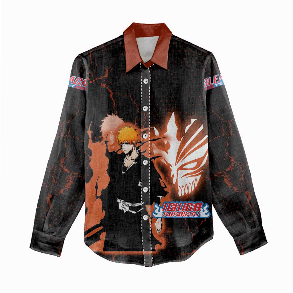 Ichigo Kurosaki Bleach Women Casual Shirt Fiery Anime Grunge Aesthetic
