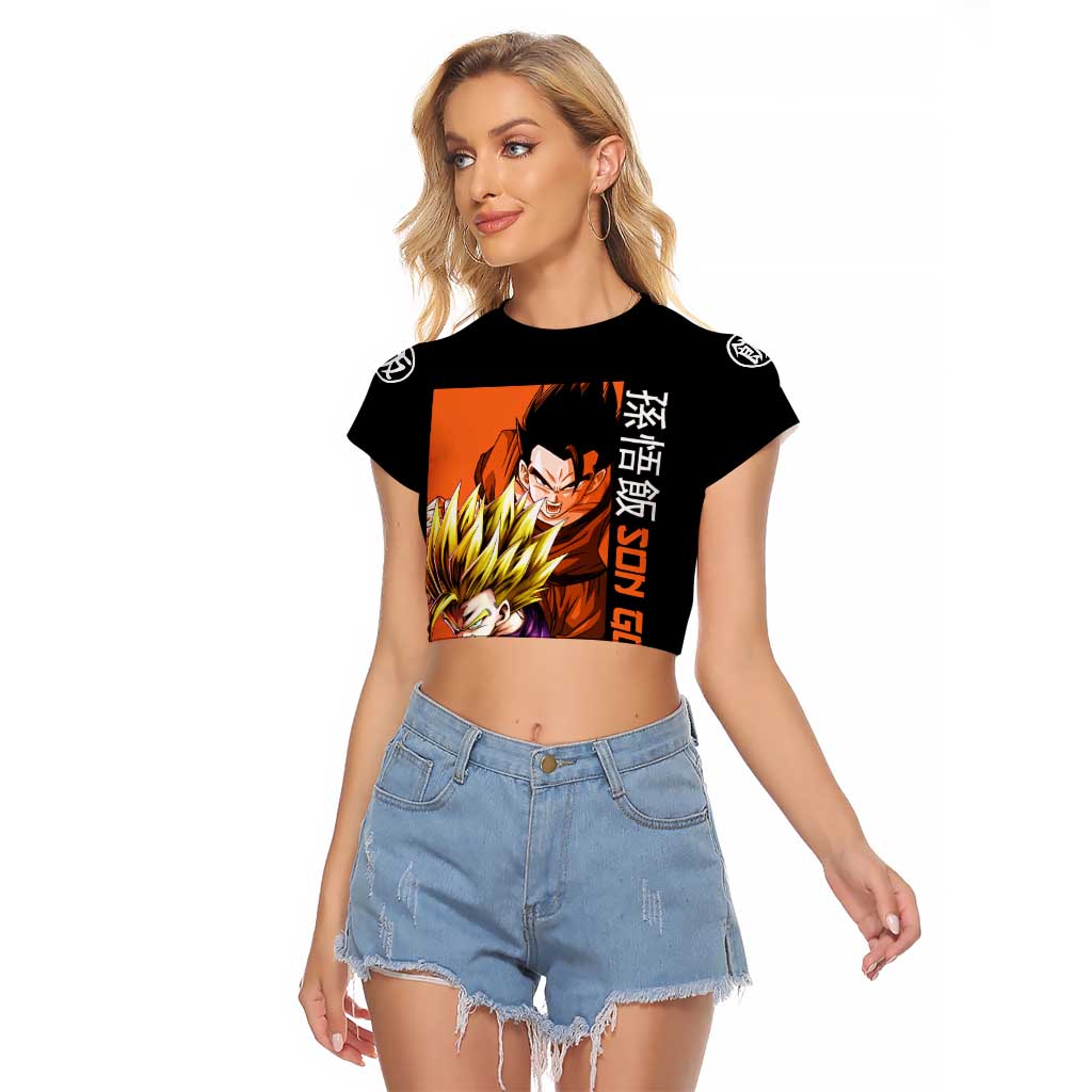 Son Gohan - Dragon Ball Raglan Cropped T Shirt Anime Style