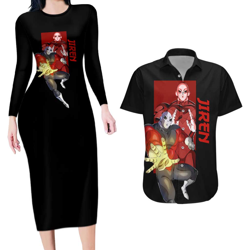 Jiren - Dragon Ball Couples Matching Long Sleeve Bodycon Dress and Hawaiian Shirt Anime Style