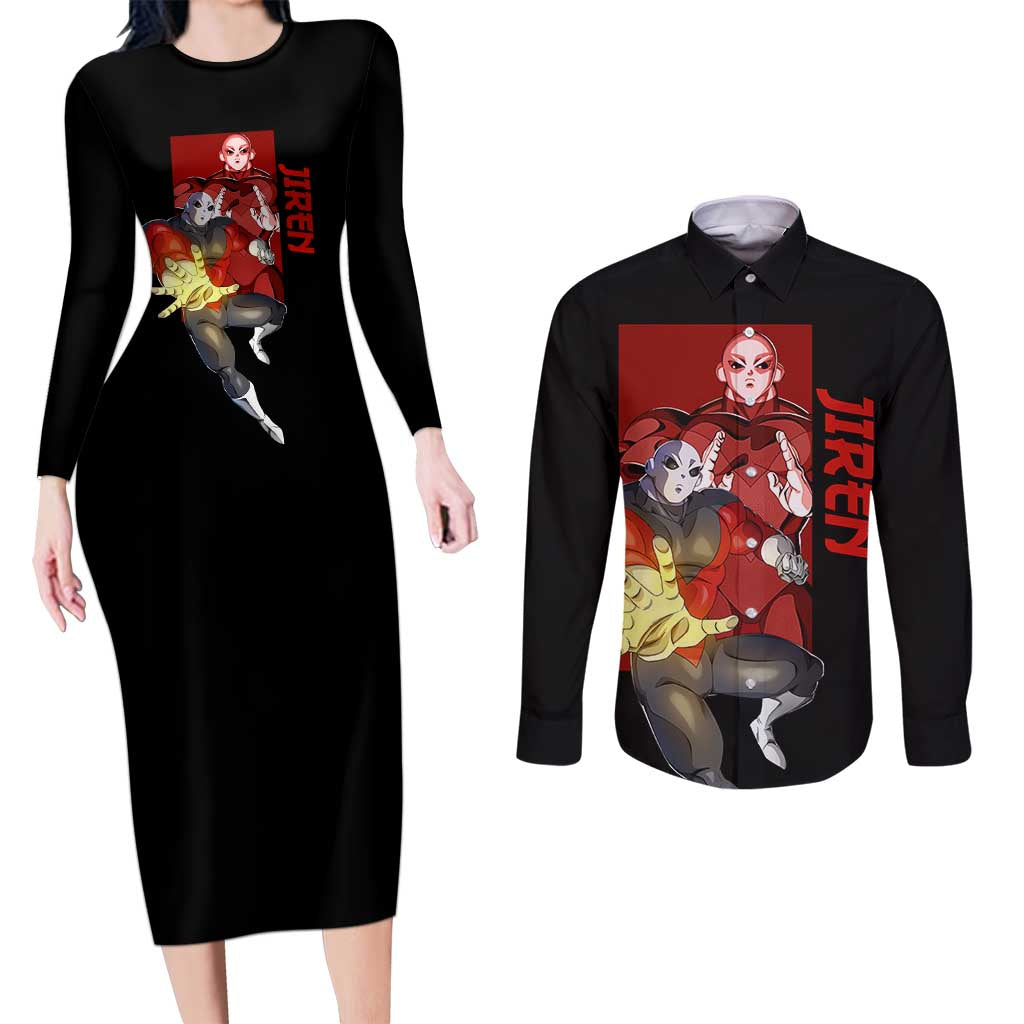 Jiren - Dragon Ball Couples Matching Long Sleeve Bodycon Dress and Long Sleeve Button Shirt Anime Style