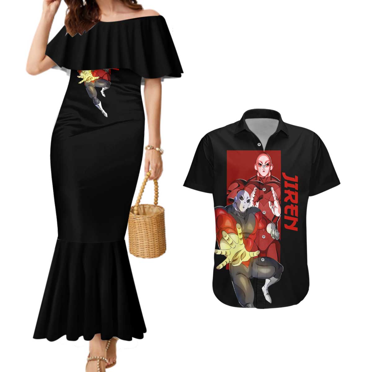 Jiren - Dragon Ball Couples Matching Mermaid Dress and Hawaiian Shirt Anime Style