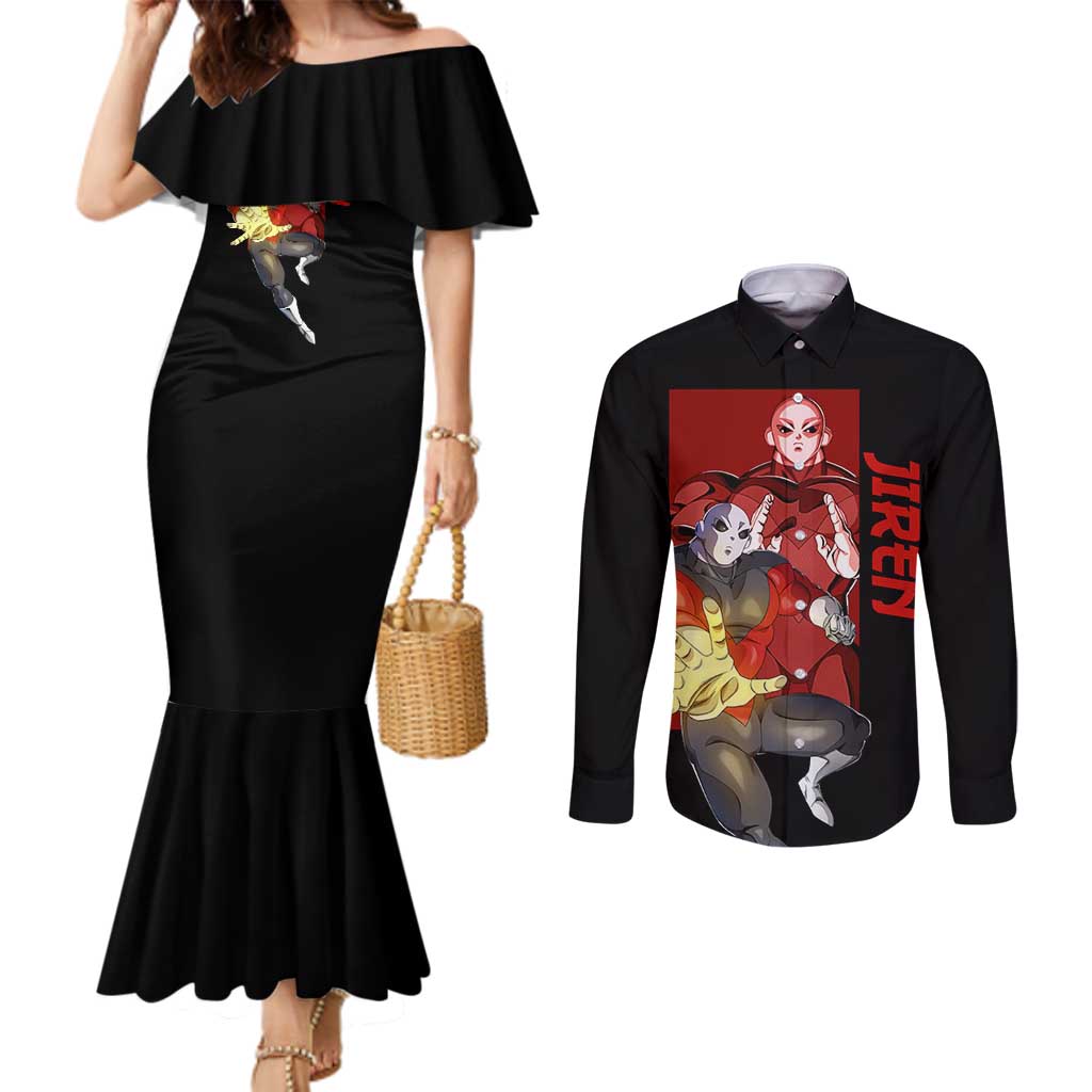 Jiren - Dragon Ball Couples Matching Mermaid Dress and Long Sleeve Button Shirt Anime Style