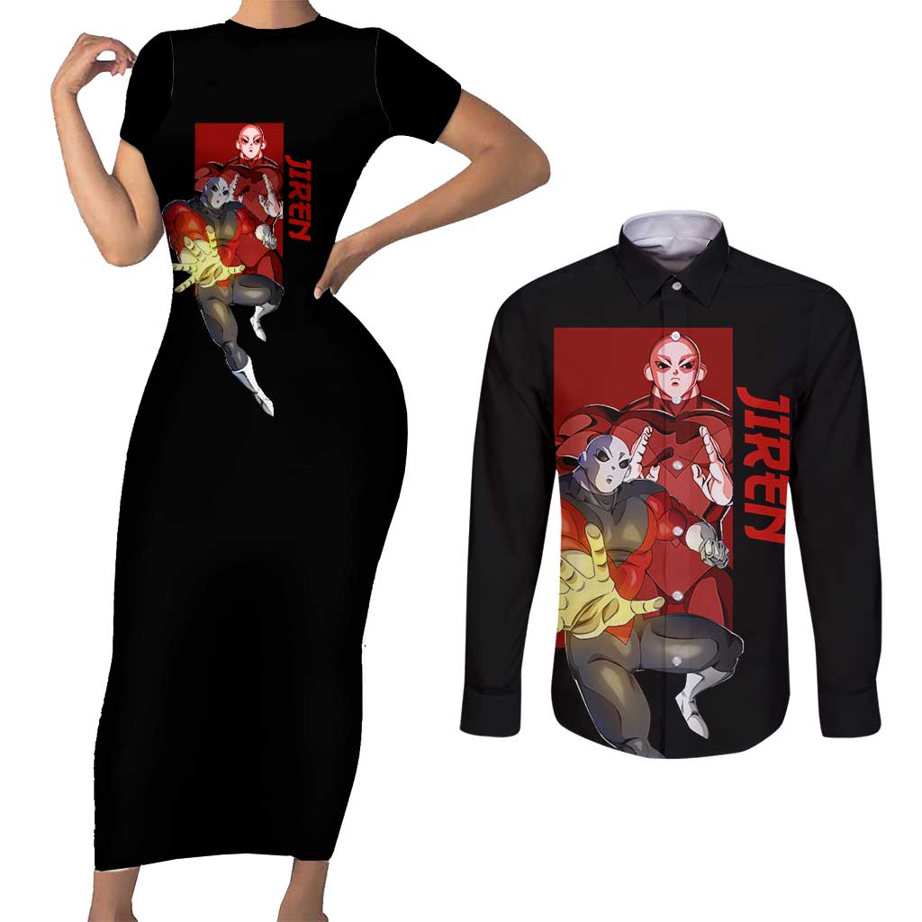 Jiren - Dragon Ball Couples Matching Short Sleeve Bodycon Dress and Long Sleeve Button Shirt Anime Style