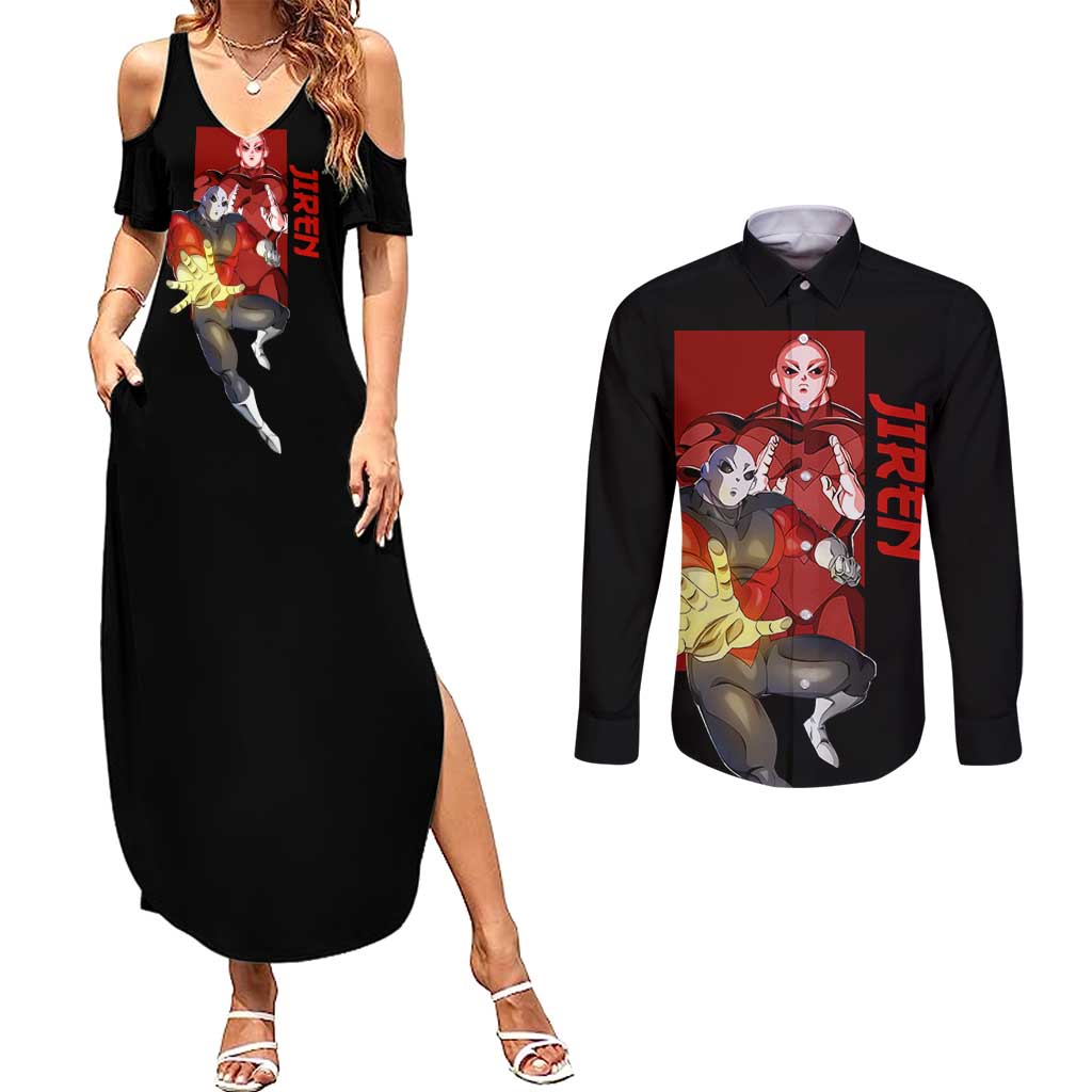 Jiren - Dragon Ball Couples Matching Summer Maxi Dress and Long Sleeve Button Shirt Anime Style