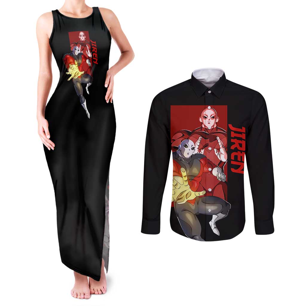 Jiren - Dragon Ball Couples Matching Tank Maxi Dress and Long Sleeve Button Shirt Anime Style