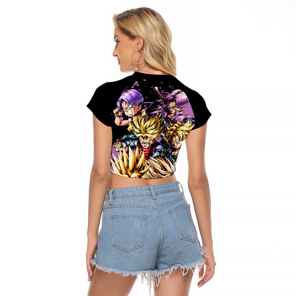 Trunks - Dragon Ball Z Raglan Cropped T Shirt Anime Style
