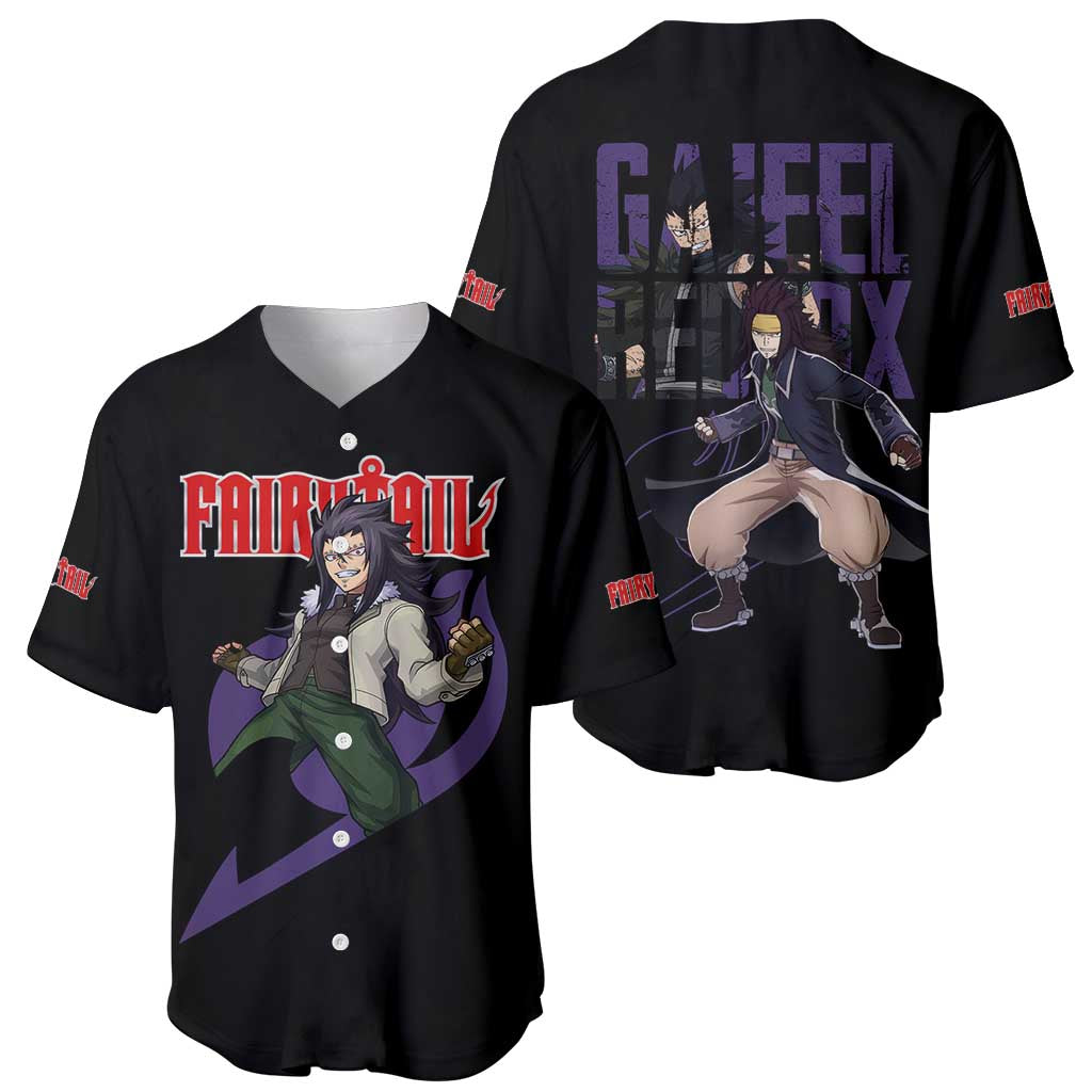 Gajeel Redfox - Fairy Tail Baseball Jersey Anime Style