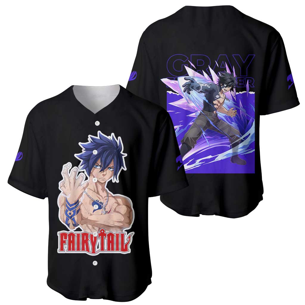 Gray Fullbuster - Fairy Tail Baseball Jersey Anime Style