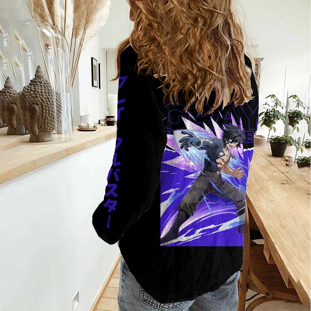 Gray Fullbuster - Fairy Tail Women Casual Shirt Anime Style