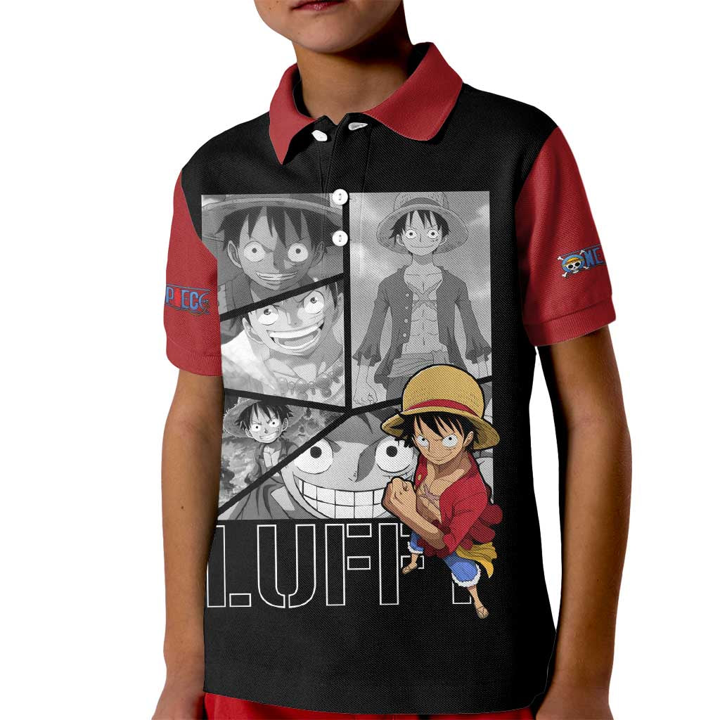 Luffy Mix Manga - One Piece Kid Polo Shirt Anime Mix Manga