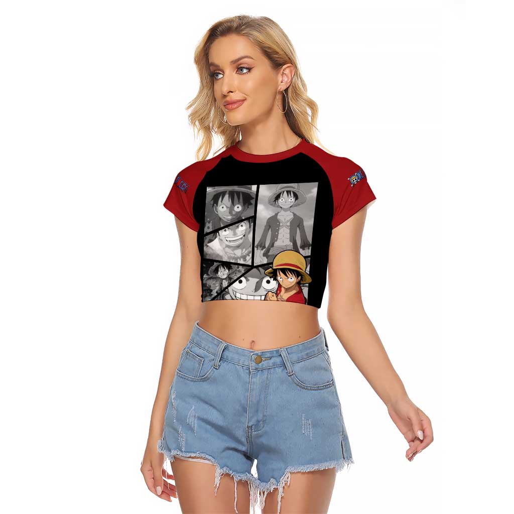 Luffy Mix Manga - One Piece Raglan Cropped T Shirt Anime Mix Manga