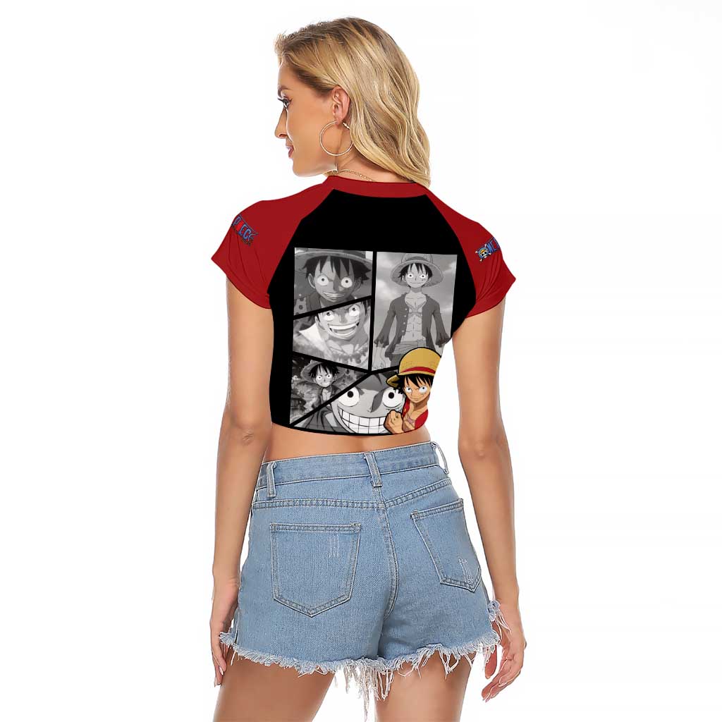 Luffy Mix Manga - One Piece Raglan Cropped T Shirt Anime Mix Manga