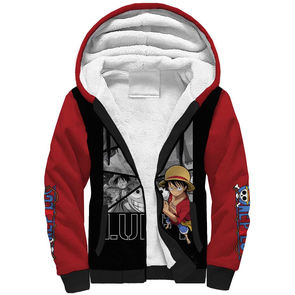 Luffy Mix Manga - One Piece Sherpa Hoodie Anime Mix Manga