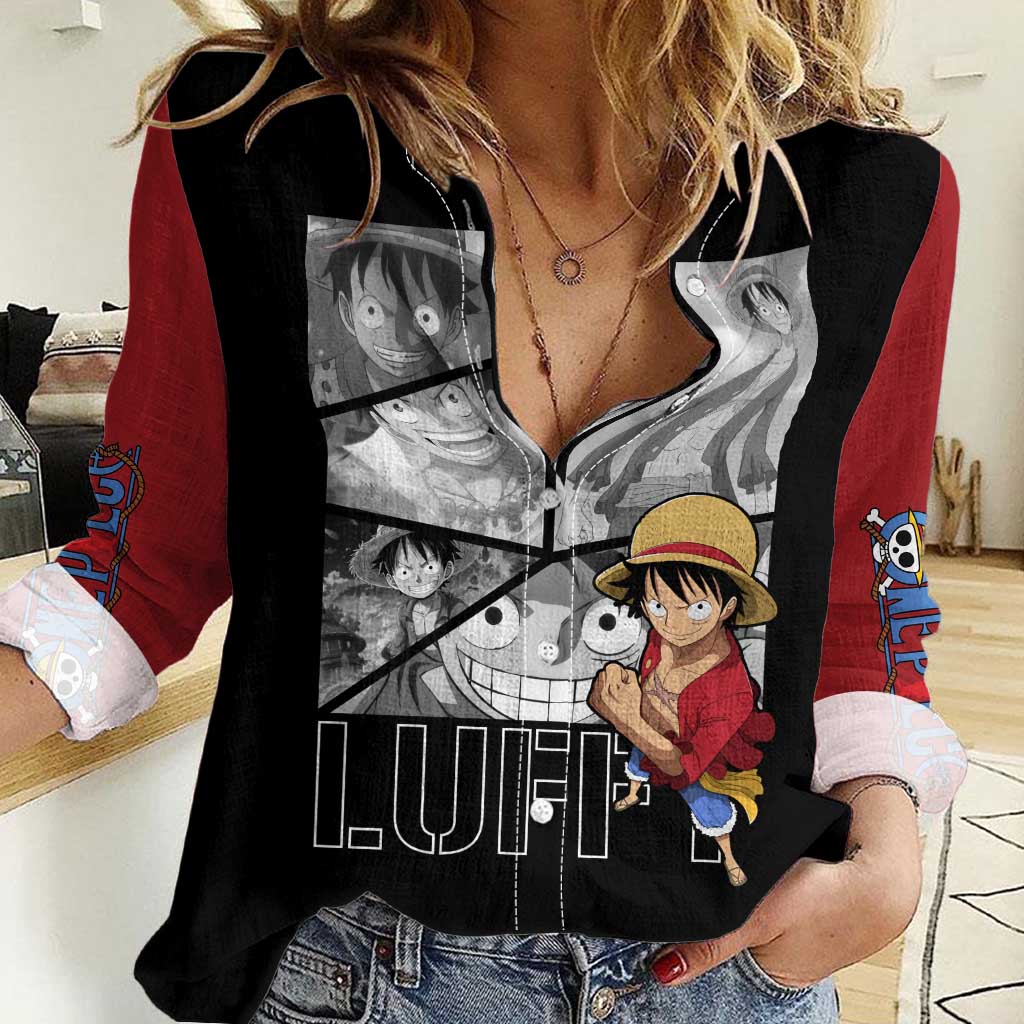 Luffy Mix Manga - One Piece Women Casual Shirt Anime Mix Manga