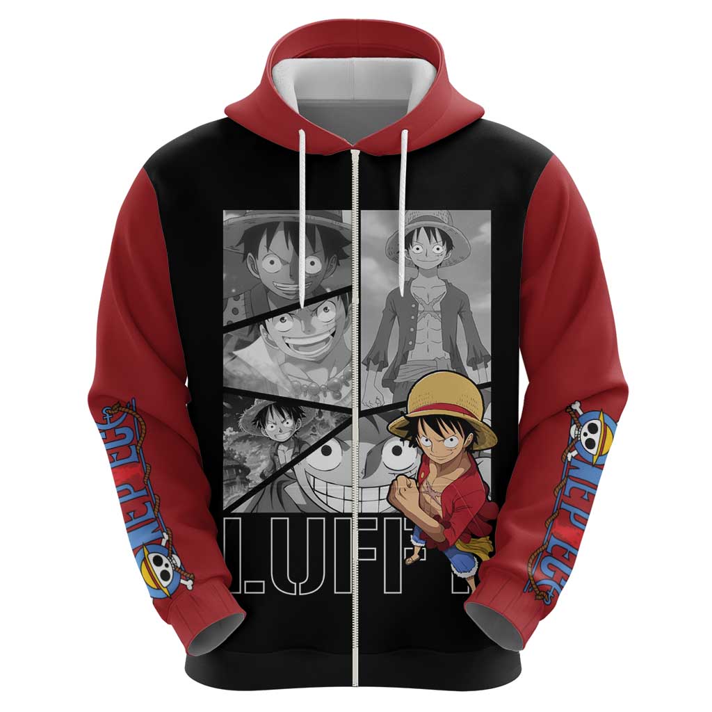 Luffy Mix Manga - One Piece Zip Hoodie Anime Mix Manga