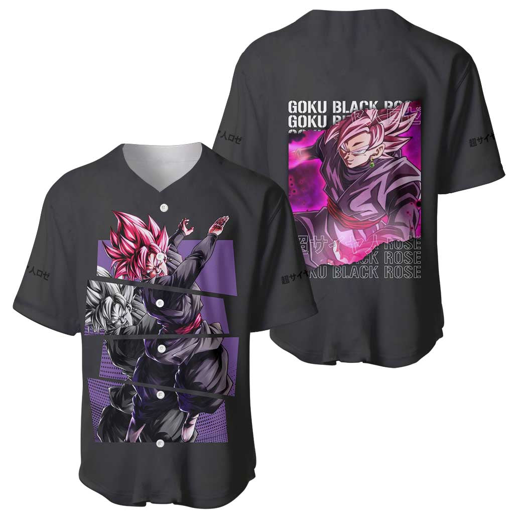 Goku Black Rose - Dragon Ball Baseball Jersey Anime Style