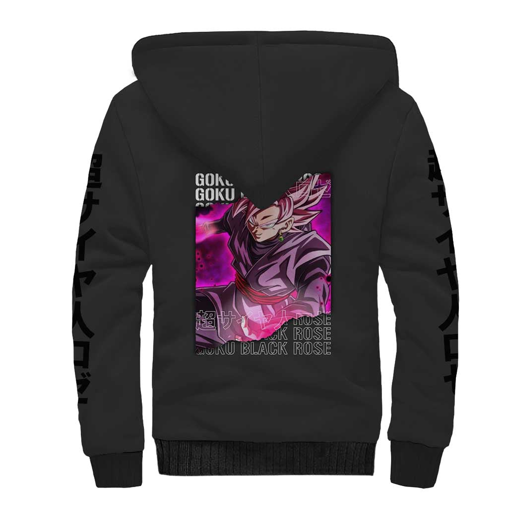 Goku Black Rose - Dragon Ball Sherpa Hoodie Anime Style