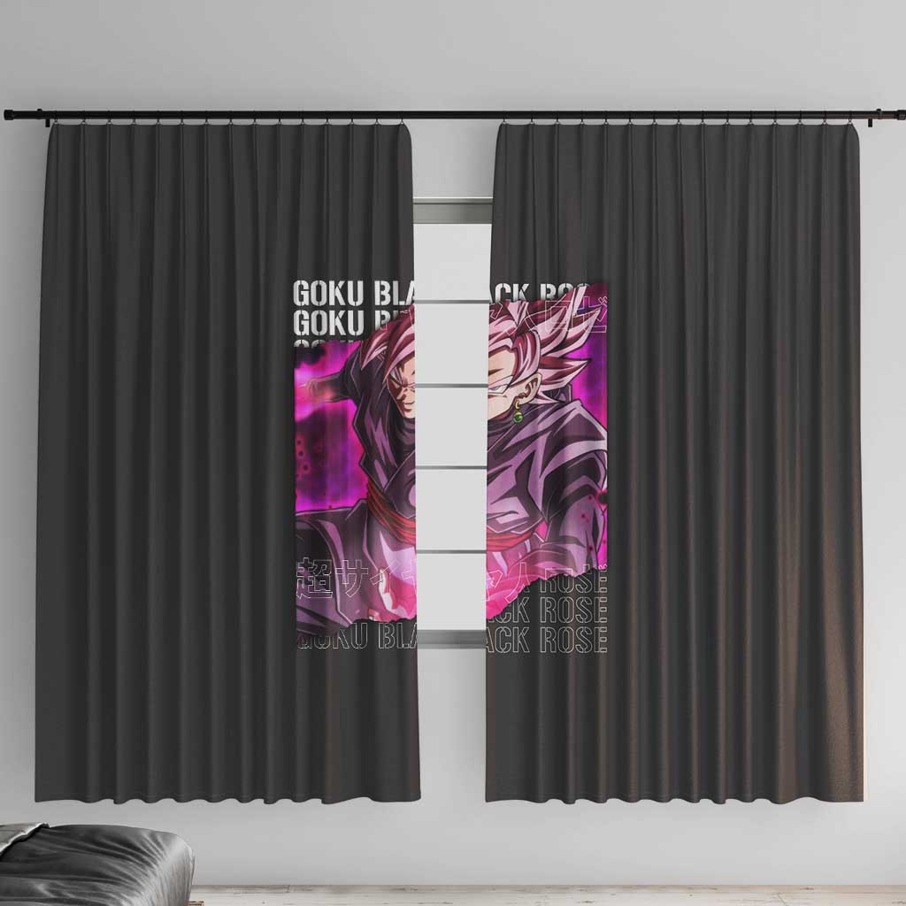 Goku Black Rose - Dragon Ball Window Curtain Anime Style