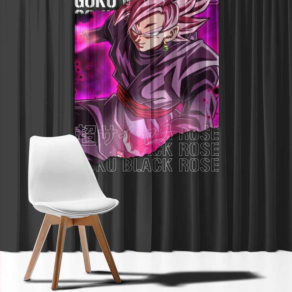 Goku Black Rose - Dragon Ball Window Curtain Anime Style