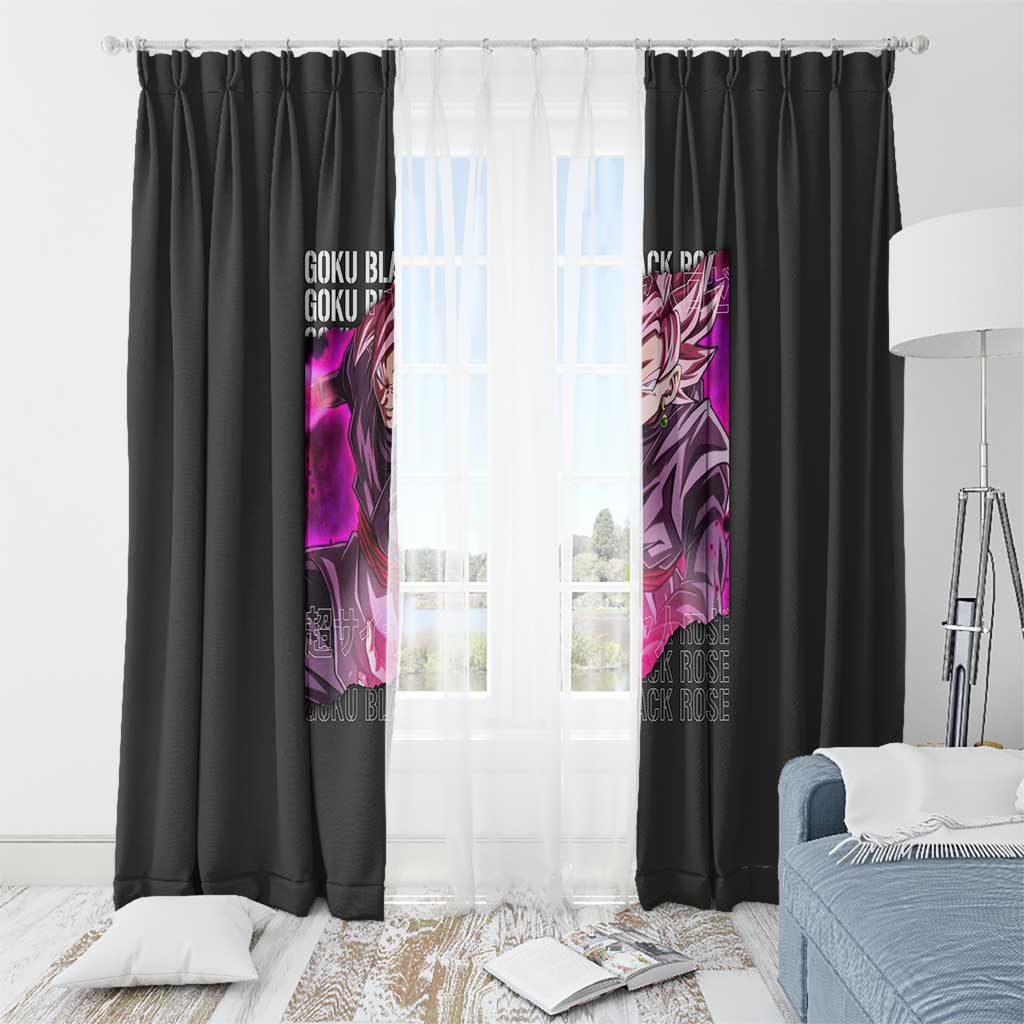 Goku Black Rose - Dragon Ball Window Curtain Anime Style