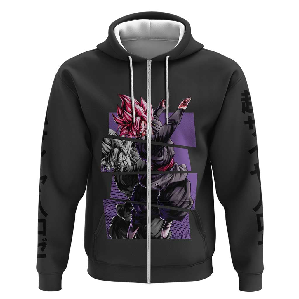 Goku Black Rose - Dragon Ball Zip Hoodie Anime Style