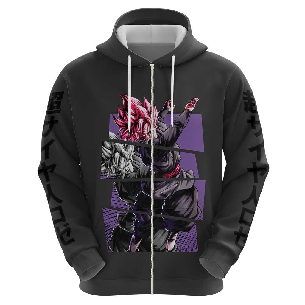 Goku Black Rose - Dragon Ball Zip Hoodie Anime Style