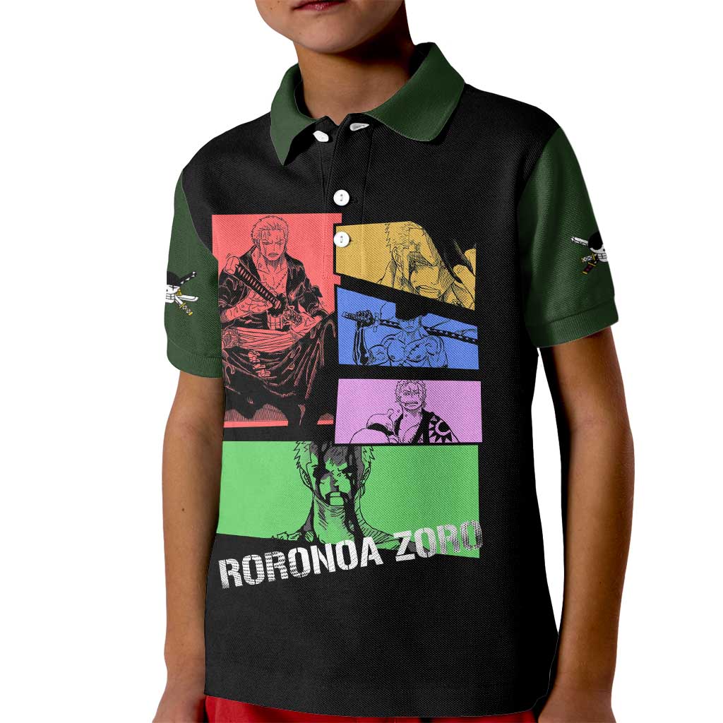 Roronoa Zoro - One Piece Kid Polo Shirt Anime Style