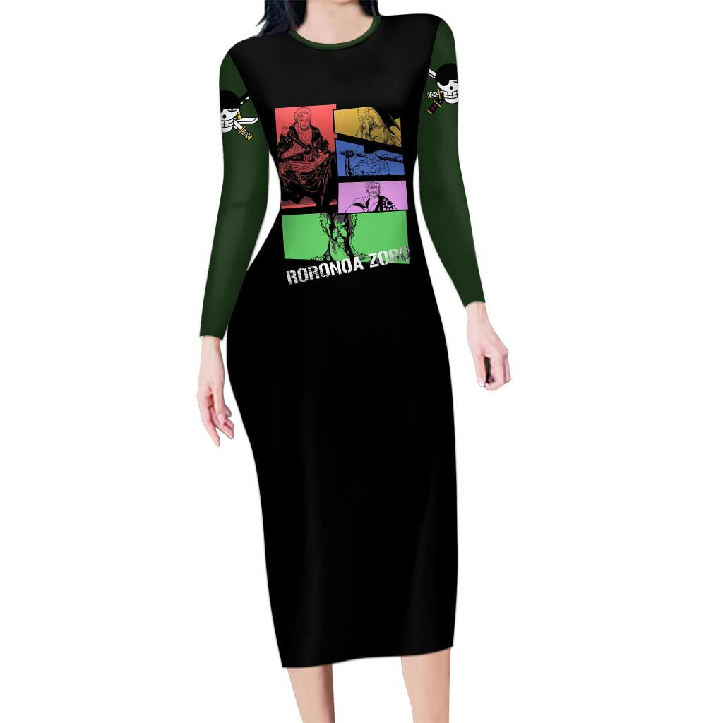 Roronoa Zoro - One Piece Long Sleeve Bodycon Dress Anime Style