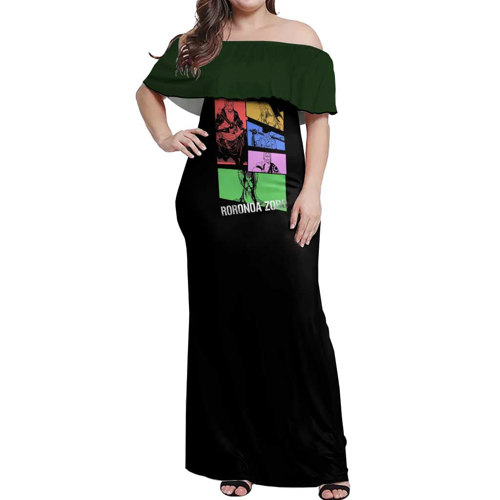 Roronoa Zoro - One Piece Off Shoulder Maxi Dress Anime Style