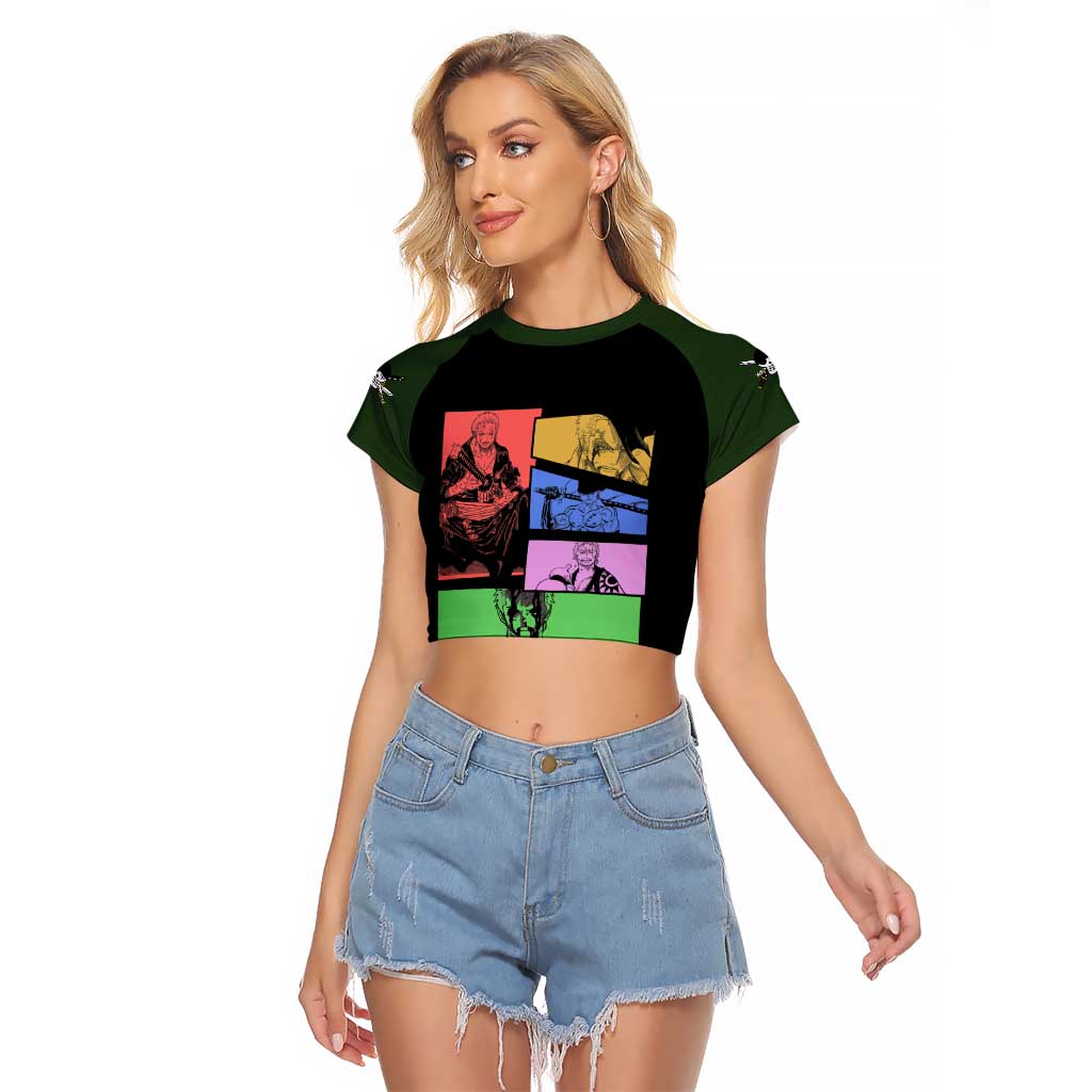 Roronoa Zoro - One Piece Raglan Cropped T Shirt Anime Style