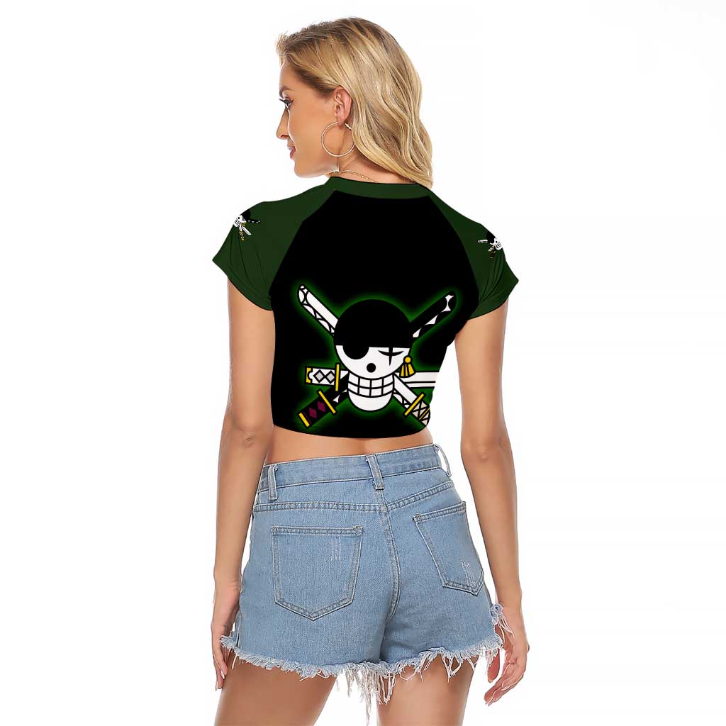 Roronoa Zoro - One Piece Raglan Cropped T Shirt Anime Style