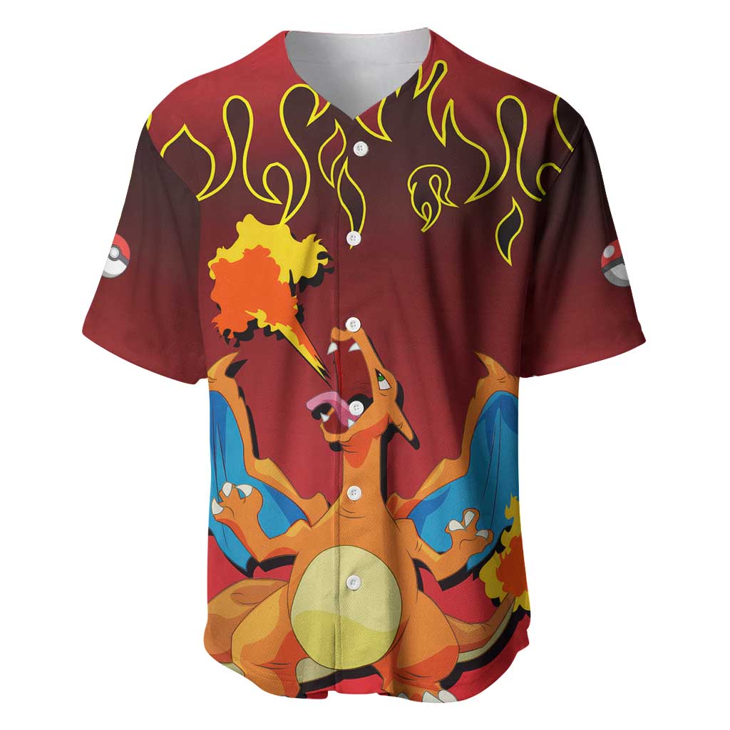 Charizard Dragon - Poke Baseball Jersey Anime Style