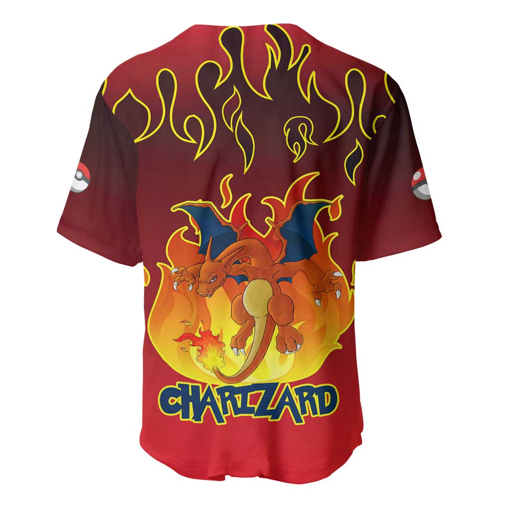 Charizard Dragon - Poke Baseball Jersey Anime Style